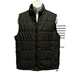 Norditrack Men's Size‎ Puffer Down Vest Olive Green Zip Up Size Medium Pockets